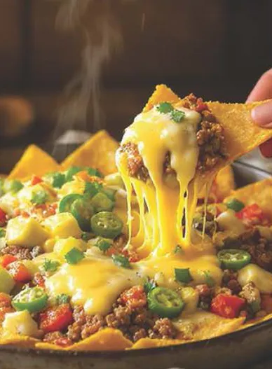 Nachos con Queso y Carne - Sabores del Norte